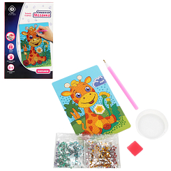 Алмазная мозаика "Жирафик", размер 10*15см