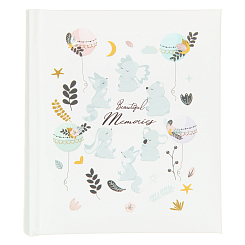 Фотоальбом 100ф 10X15см, бум.карм.с мемо, книжн. пер-т