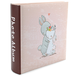 Фотоальбом 200ф 10X15см, бум.карм.с мемо, книжн. пер-т