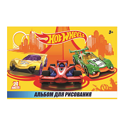 88706 Альбом для рисования "Hot Wheels" 24 листа, на скрепке, обложка меловаванная 235 гр/м2