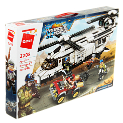 Конструктор Военный вертолет, 648 дет, кор. 52-34-6,5 см