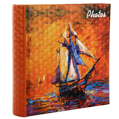 Фотоальбом 200ф 10X15см, бум.карм.с мемо, книжн. пер-т, 3D эффект