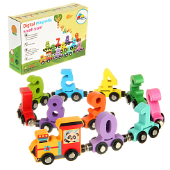 Деревянная игрушка "Паровозик магнит. Цифры", в кор.