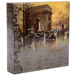 Фотоальбом 200ф 10X15cм, бум.карм.цвет.с мемо, клеевой пер-т