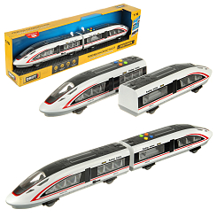 Поезд "Скоростной" 1:16, фрикция, со св. и зв., белый