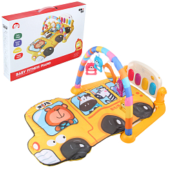 Развивающий коврик детский "Автобус" свет, звук, 1 дуга, 5 игрушек, в кор, 50-33-7,5 см