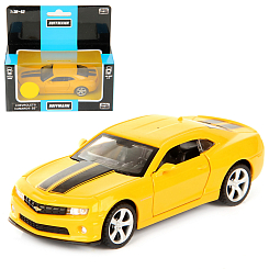 Машина металлическая 1:43 Chevrolet Camaro SS. Дв.Откр., цв.желт., инерц.