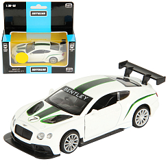 Машина металлическая 1:43 Bentley Continental GT3. Дв.Откр., цв.бел., инерц.