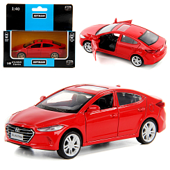 Машина металлическая 1:40 HYUNDAI ELANTRA. Двери откр., цв. красный, инерция