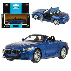 Машина металлическая 1:38 BMW Z4M40i. Двери откр., цв. синий, инерция