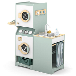 Игровой набор для стирки с акс., вода, вращается барабан стир.машины, 86*32*90см