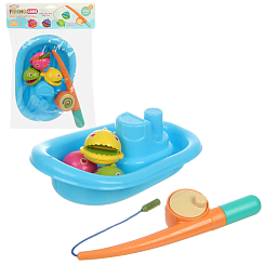 Игрушка для ванной "Ловим рыбку", удочка+ванночка+3 рыбки, в пакете
