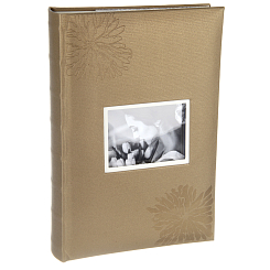 Фотоальбом 300ф 10X15см, бум.карм.с мемо, книжн. пер-т