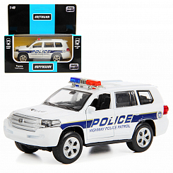 Машина металлическая Toyota Land Cruiser Police Car 1:40, дв. откр., инерц., свет