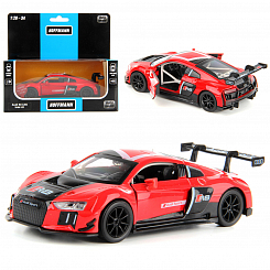 Машина металлическая  AUDI R8 LMS 1:32, звук/свет, двери откр.,инерц